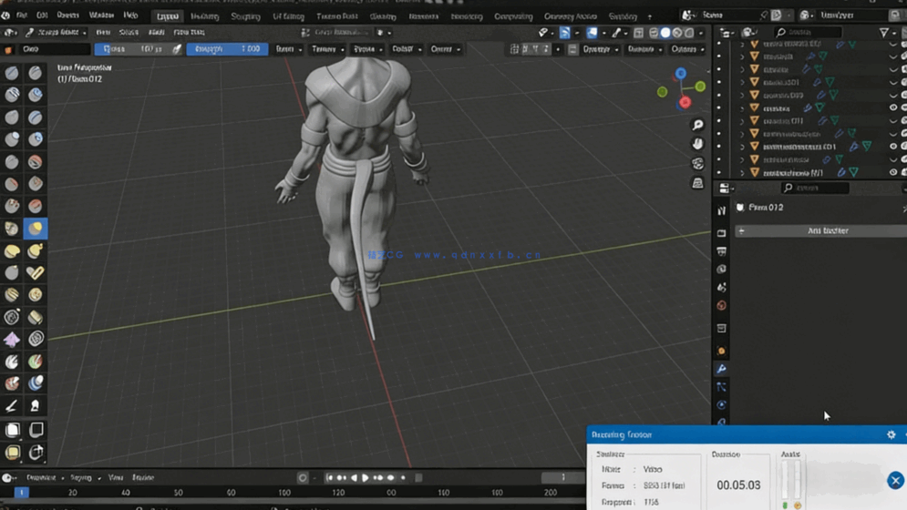 Blender《龙珠超》比鲁斯动漫角色雕刻建模视频教程(图6)