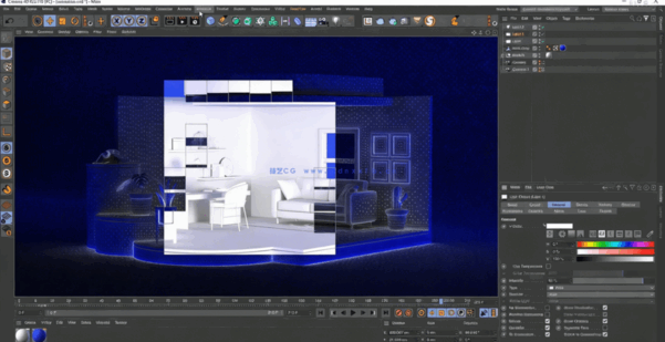 Cinema 4D房间动画动态图形实例制作视频教程(图2)
