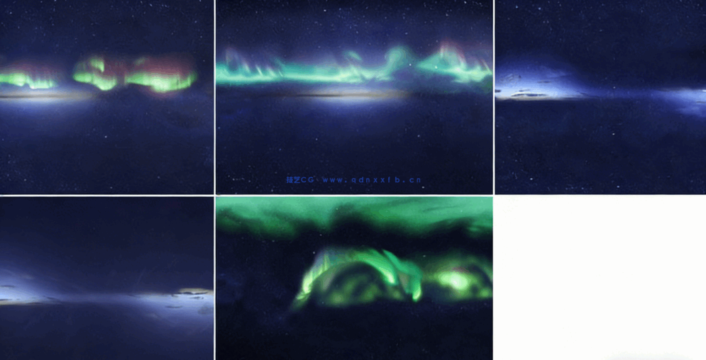 12K分辨率北极光、星星和星尘穹顶的hdri天空素材集合(图2)