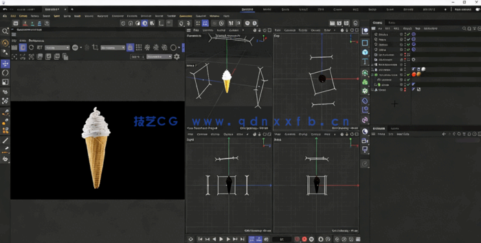 C4D与PS冰激凌产品完整实例制作视频教程(图2)