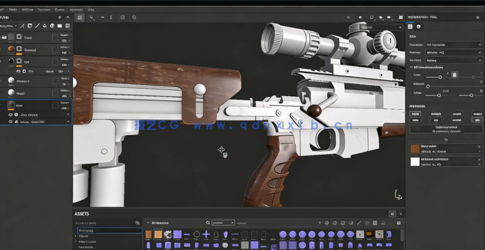 [3dsmax] 狙击步枪游戏模型完整制作流程视频教程(图2)