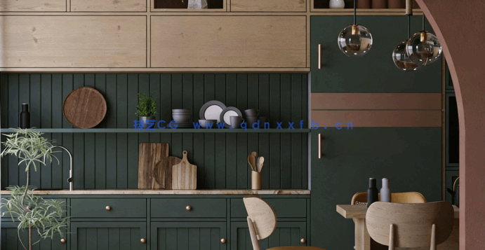 3DsMax与Corona Renderer厨房室内设计技术视频教程(图1)