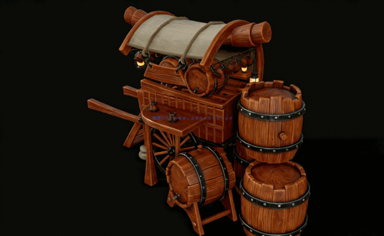 3DsMax与SP老式马车与木桶实例制作视频课程(图3)