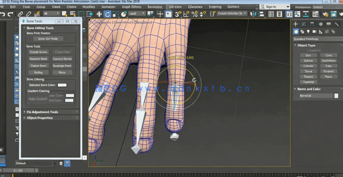 3dsmax手部骨骼关节控制动画技术训练视频教程(图1)