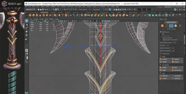 Maya与Zbursh游戏武器斧头完整制作流程视频教程(图7)