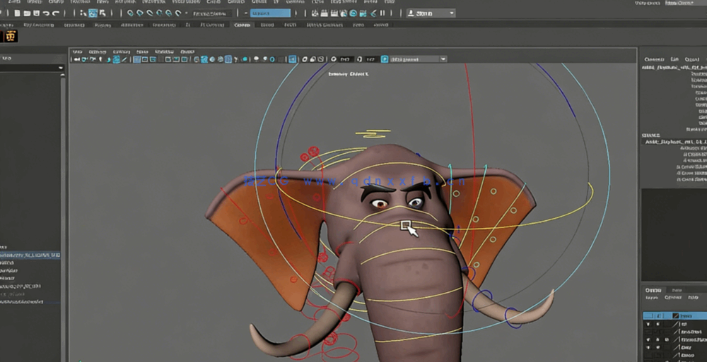 Maya与animBot大象动物骨骼绑定动画技术视频教程(图7)
