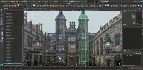 Maya高质量欧式宏伟建筑环境场景制作工作流程视频教程(图1)