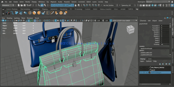 Maya女生手包建模实例制作视频教程(图5)