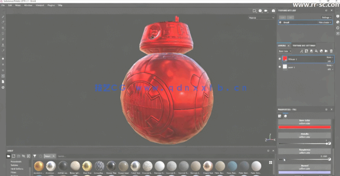 3Ds Max和Substance Painter制作星球大战机器人Droid模型视频教 (图3)