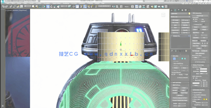 3Ds Max和Substance Painter制作星球大战机器人Droid模型视频教 (图4)