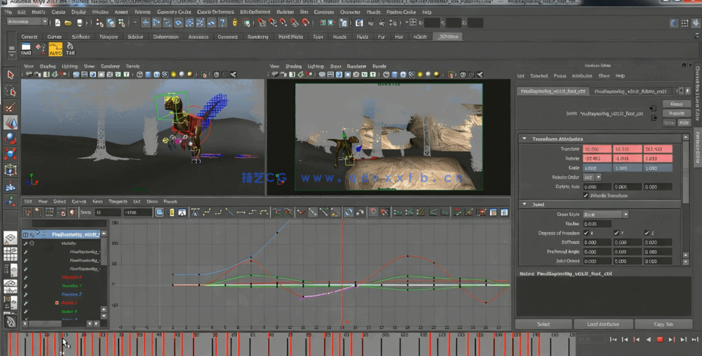 Maya游戏影视中恐龙生物绑定动画视频教程(图8)