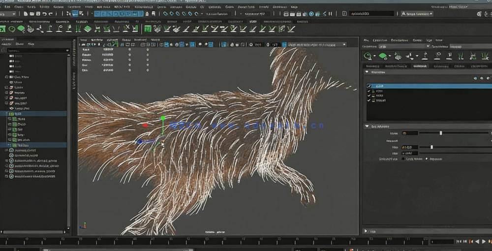 Maya中使用Xgen和Arnold创建生物毛皮毛发技术视频教程(图3)