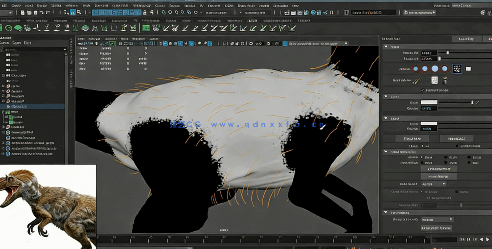 Maya中使用Xgen和Arnold创建生物毛皮毛发技术视频教程(图7)