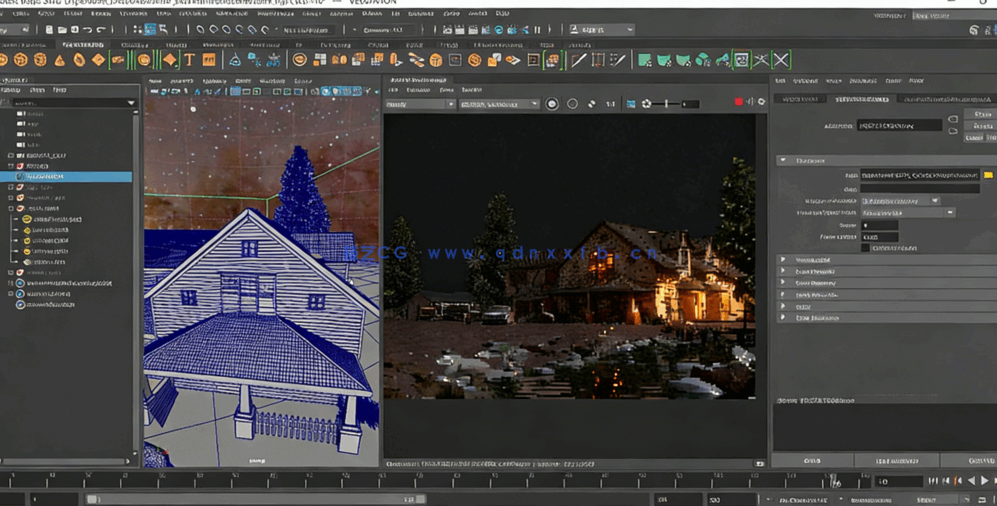 Maya与Arnold室外建筑场景灯光照明技术训练视频教程(图3)