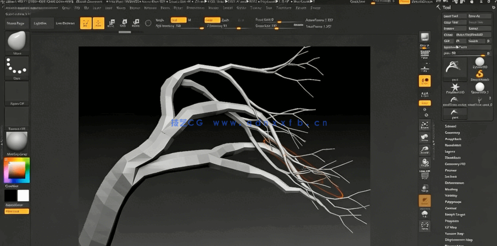 Maya和Zbrush风吹树叶游戏资产完整制作流程视频课程(图3)
