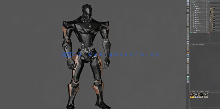 Cinema 4D超经典机器人建模制作完整工作流程视频教程 (图4)