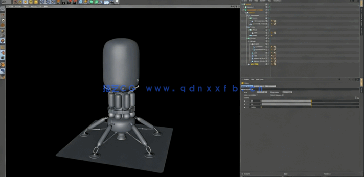 C4D宇宙飞船着陆器建模制作视频教程(图4)