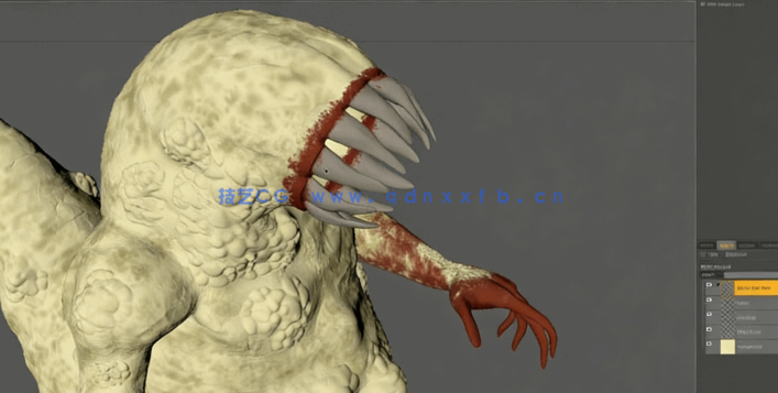  C4D恐怖科幻蠕虫生物实例制作视频教程(图3)