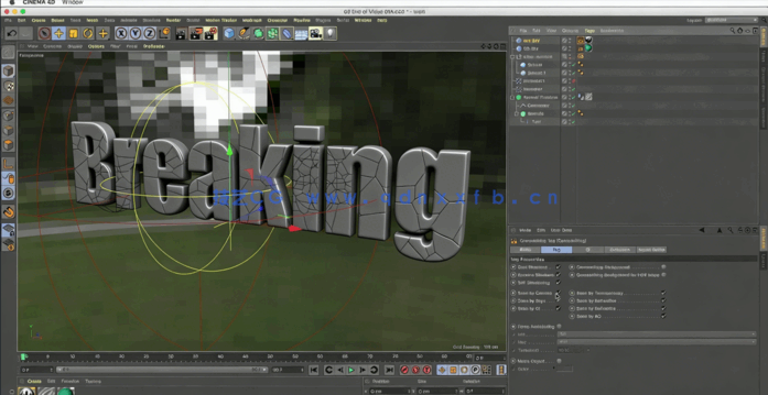 Cinema 4D玻璃破碎模拟特效视频教程(图4)
