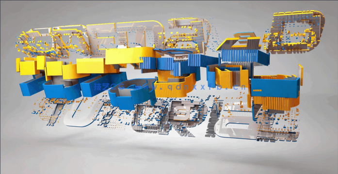 C4D科幻机械文字翻转变形动画视频教程(图1)