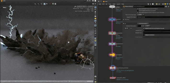 Houdini劈剑闪电碎石特效制作流程视频教程(图3)
