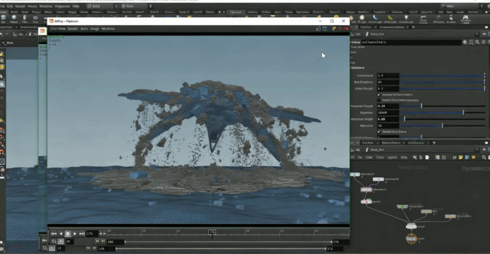 Houdini飞船起飞粒子沙粒碎石特效制作视频教程(图2)