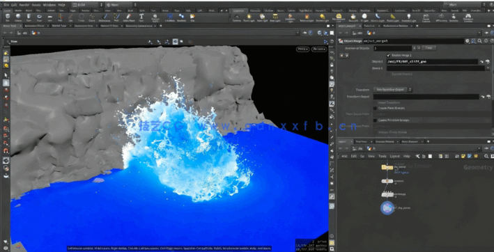 Houdini逼真水流飞溅模拟技术实例训练视频教程(图2)