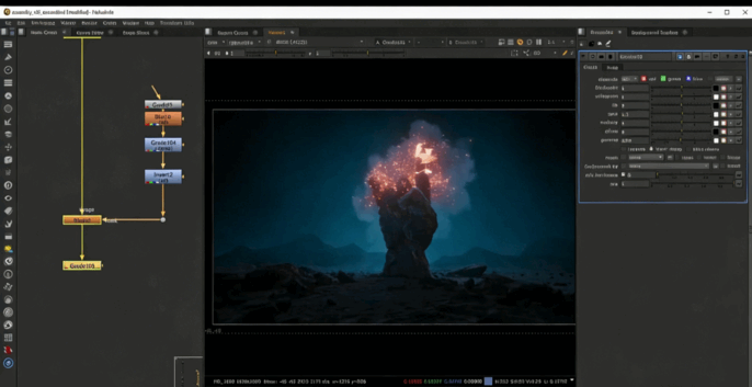 Houdini和Nuke岩石火焰视觉特效制作视频教程 (图6)