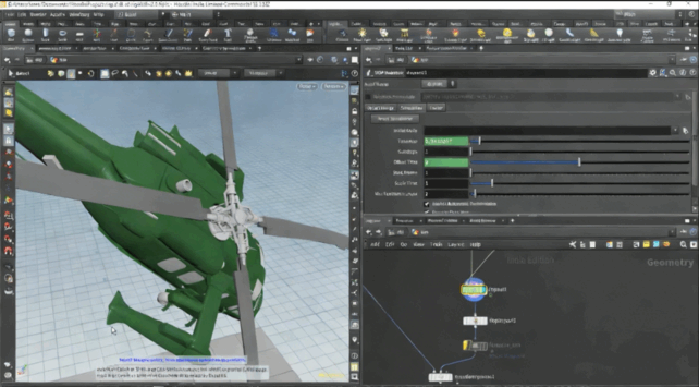 Houdini直升机坠落粉碎刚体变形制作工作流程视频教程(图5)
