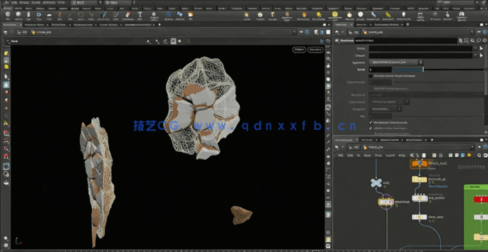  Houdini裂痕撕裂特效实例制作视频教程(图3)