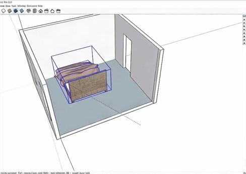Sketchup卧室建模室内设计实例制作训练视频教程(图4)