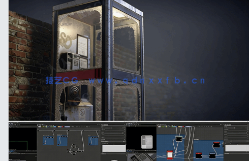 Substance Designer破损电话亭纹理贴图实战制作视频教程(图5)