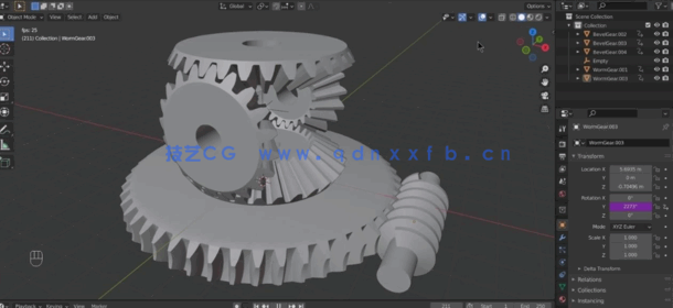 Blender齿轮机械结构建模与动画实例制作视频教程(图4)