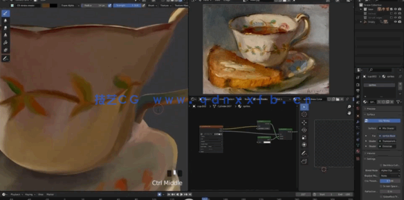 Blender三维绘画2转3数字纹理绘画视频教程(图3)