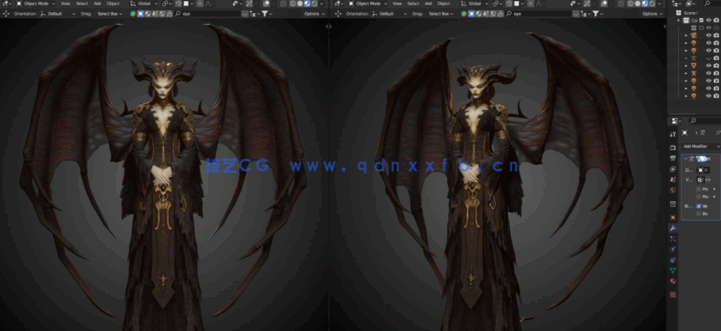 Blender《暗黑破坏神IV》女王莉莉丝完整制作流程视频教程(图3)