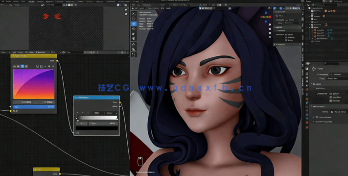 Blender阿狸Ahri《英雄联盟》游戏角色完整制作流程视频教程(图2)