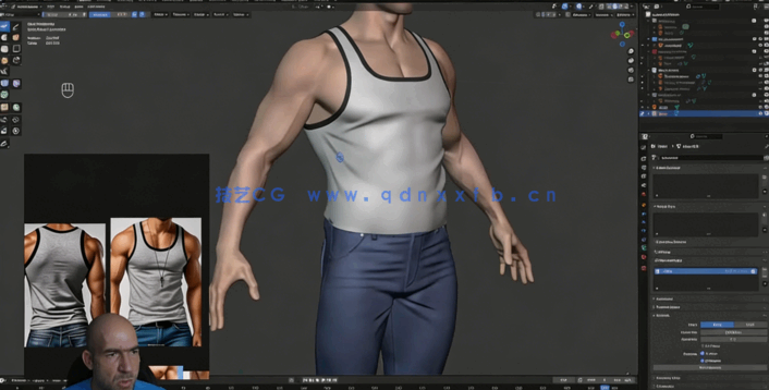 Blender游戏角色服装褶皱雕刻制作视频教程(图3)