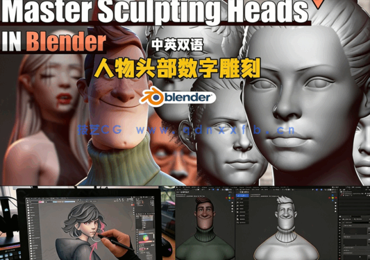 Blender人物头部数字雕刻技术大师班视频教程(图6)