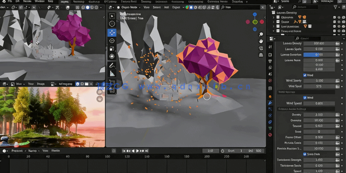 Blender影视场景光影自然元素动态镜头制作视频教程(图2)