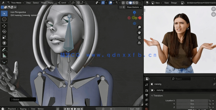 Blender卡通女孩角色雕刻建模全流程制作视频教程(图4)