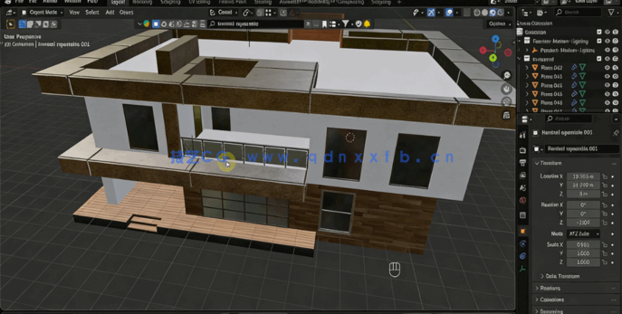 Blender现代别墅建筑景观制作完全实战训练视频教程(图6)