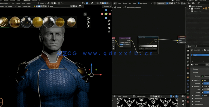 Blender《黑袍纠察队》祖国人角色完整制作流程视频教程(图6)