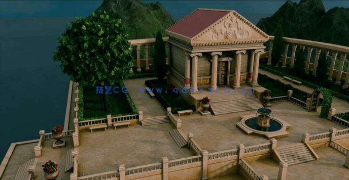 Blender希腊神庙与花园场景制作全流程视频教程(图2)