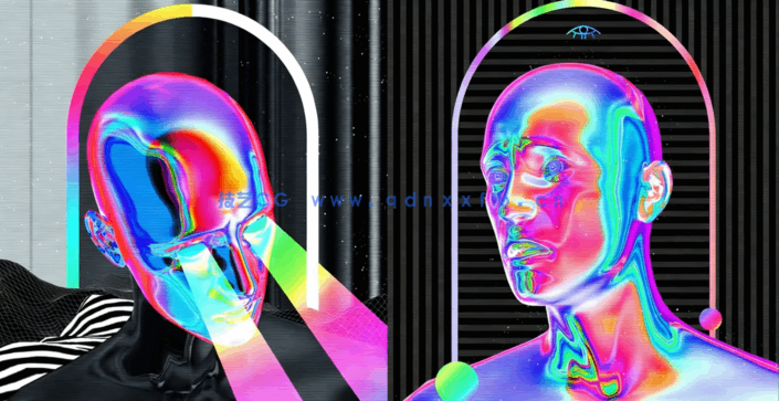 PS中复古未来派风格效果肖像处理视频教程(图4)