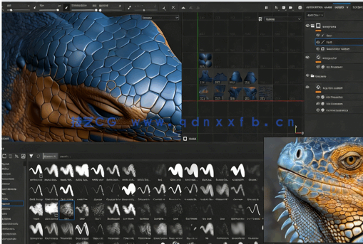【中文字幕】Substance Painter蜥蜴纹理贴图完整制作工作流视频教程(图2)