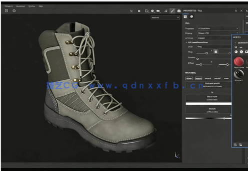 Substance Painter逼真Dior包包战术靴海军纹理制作视频教程(图5)