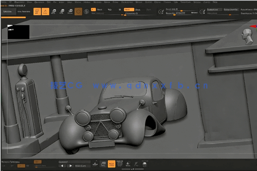 Substance Painter汽车3D场景纹理实例制作视频教程(图1)