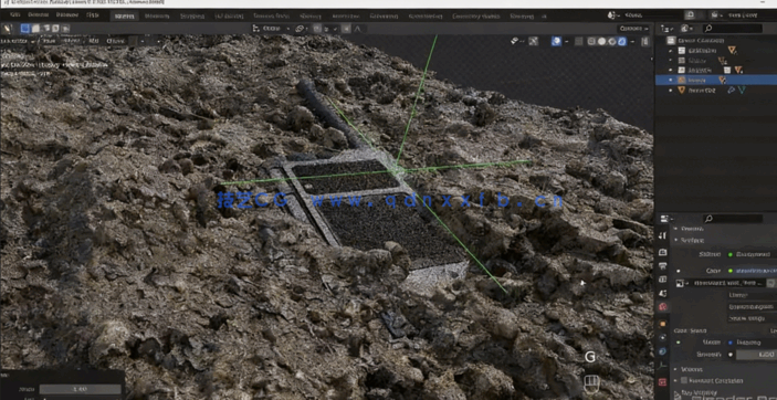 Blender卫星电话通信设备掩埋场景制作视频教程(图3)