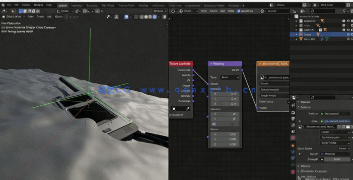 Blender卫星电话通信设备掩埋场景制作视频教程(图4)