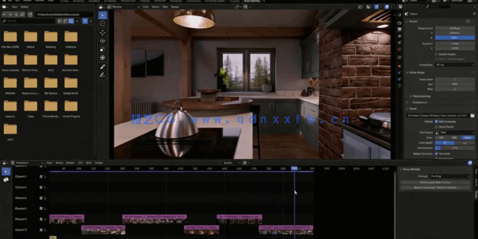 Blender室内设计建模材质渲染动画全流程视频教程(图6)